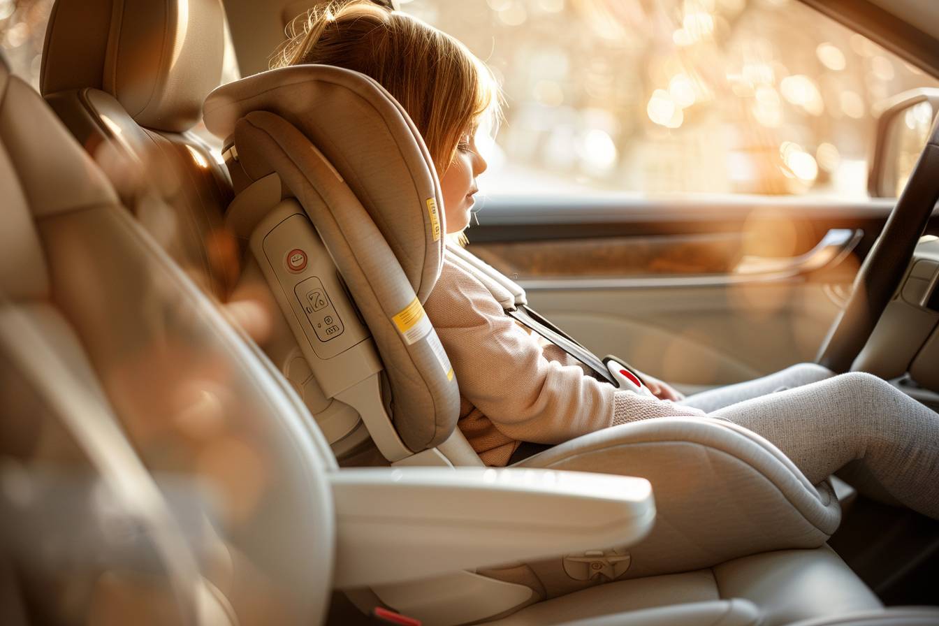 Enfant bien attaché dans un siège auto sécurisé
