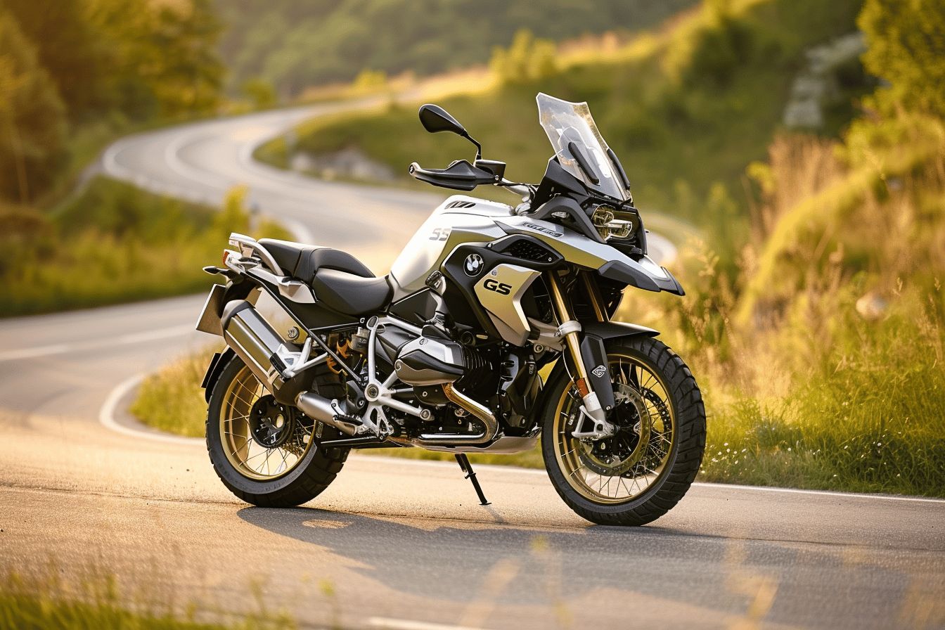 BMW 1200 R GS sur une route sinueuse en 2024