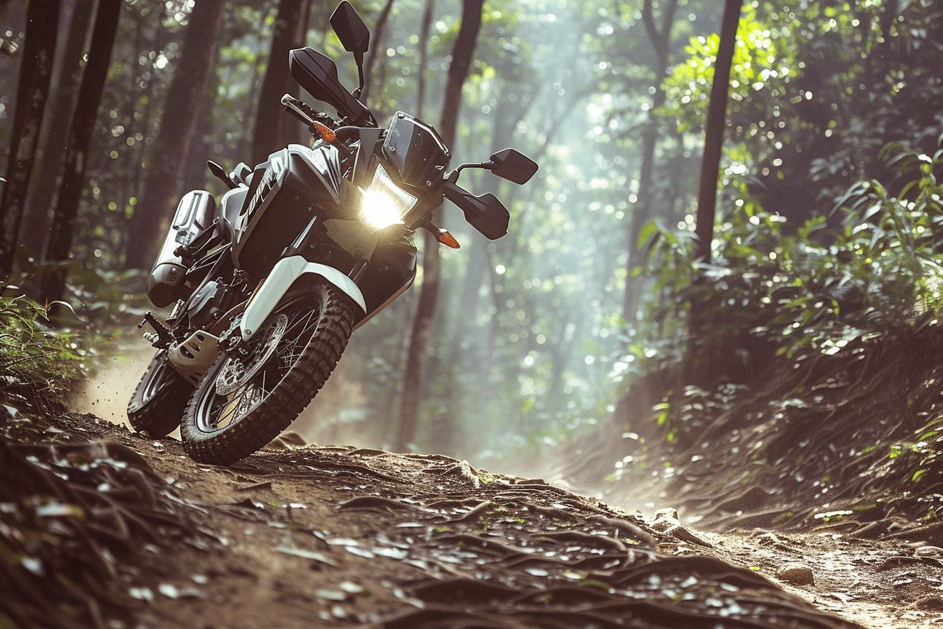Moto Honda Dominator 650 NX prête pour l'aventure