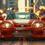 Honda Integra Type R garée sur une route sinueuse