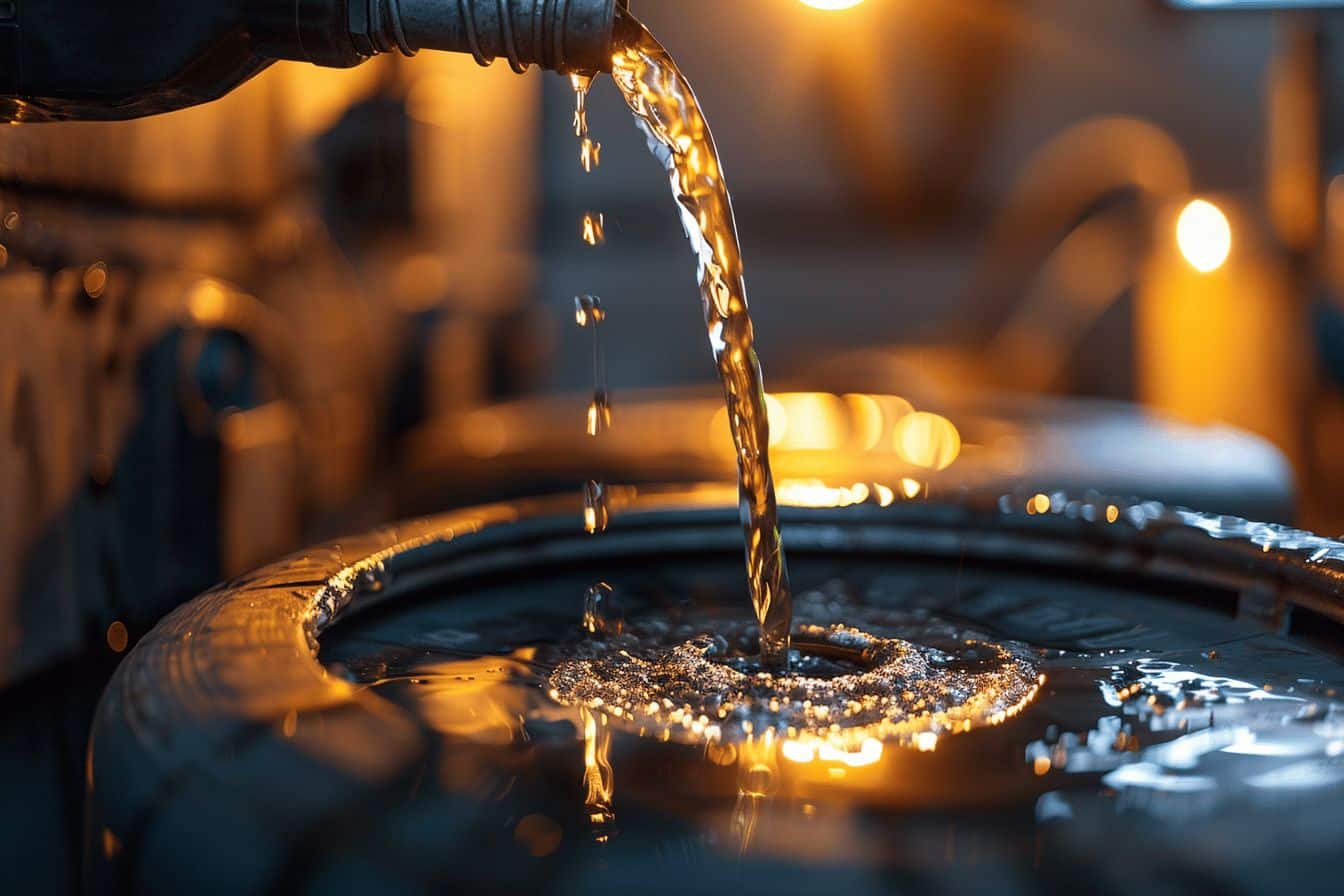Javel versée dans un réservoir d'essence  
Produit chimique mélangé à un réservoir de carburant