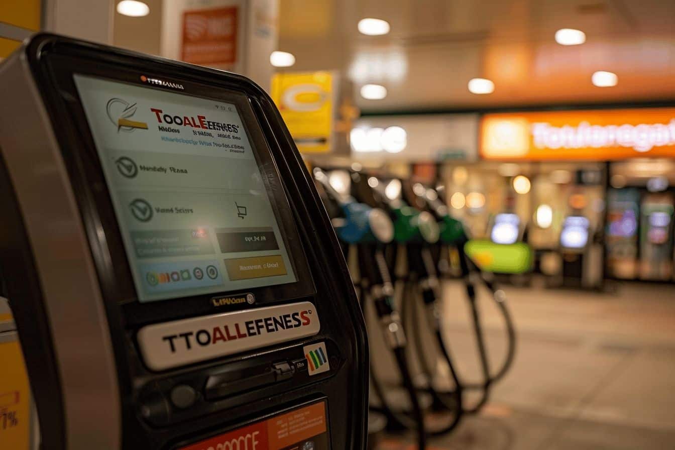 Pompe à essence avec options de paiement différé  
Station-service offrant le paiement après le plein