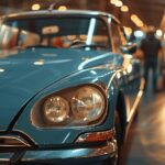 Voitures anciennes exposées lors du salon Rétromobile